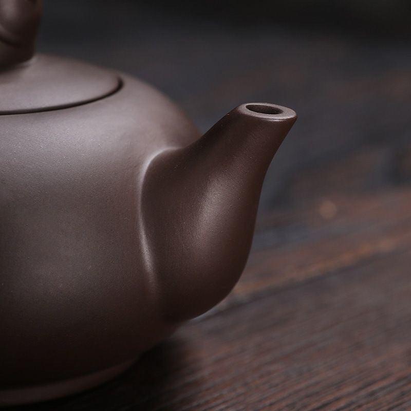 Théière artisanale en argile violette – Design Pot-in-Pot, 220 ml