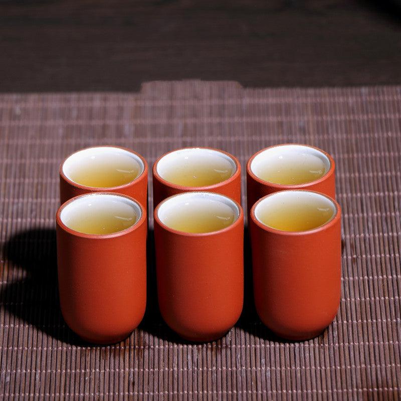 Set de 6 tasses à thé artisanales en argile violette – 33 ml