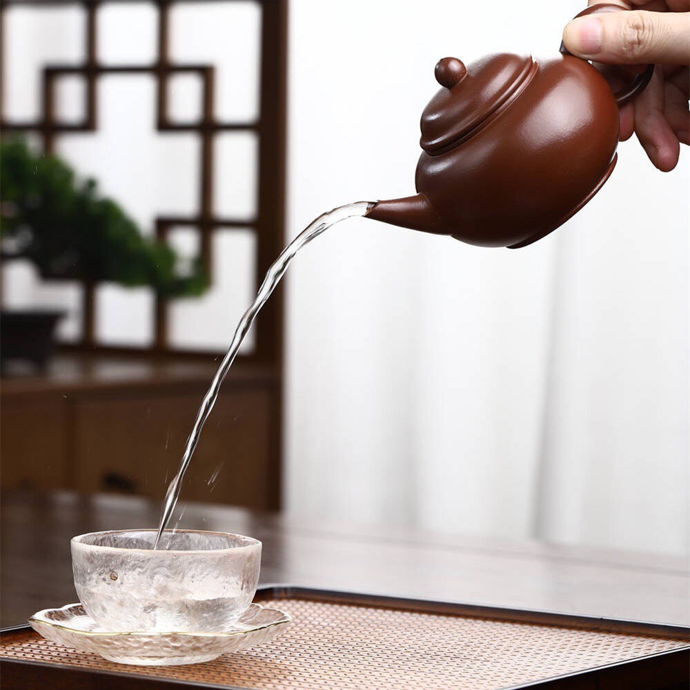 Théière artisanale en argile violette – Argile “sable sang de dragon”, 230 ml avec coffret cadeau