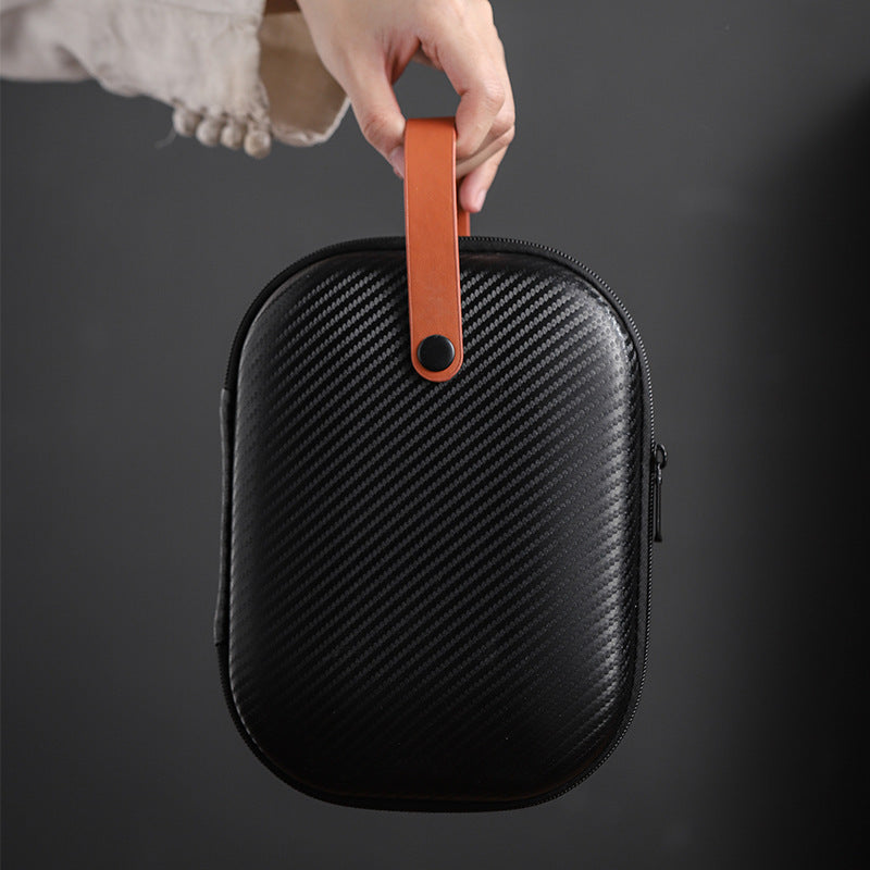 Coffret de voyage pour thé en argile violette – Théière, 4 tasses, accessoires et sac de transport