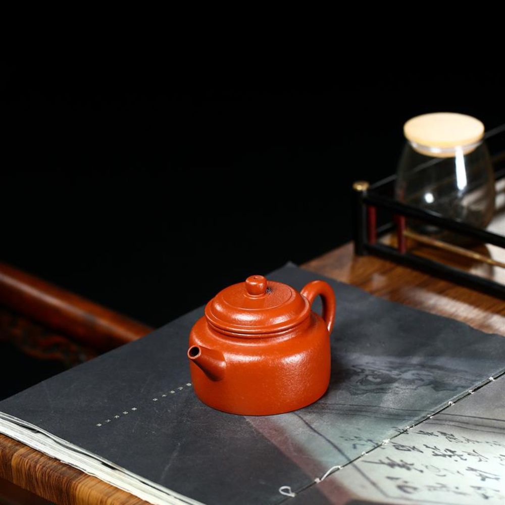 Théière artisanale en argile rouge – Forme Dezhong, 160 ml