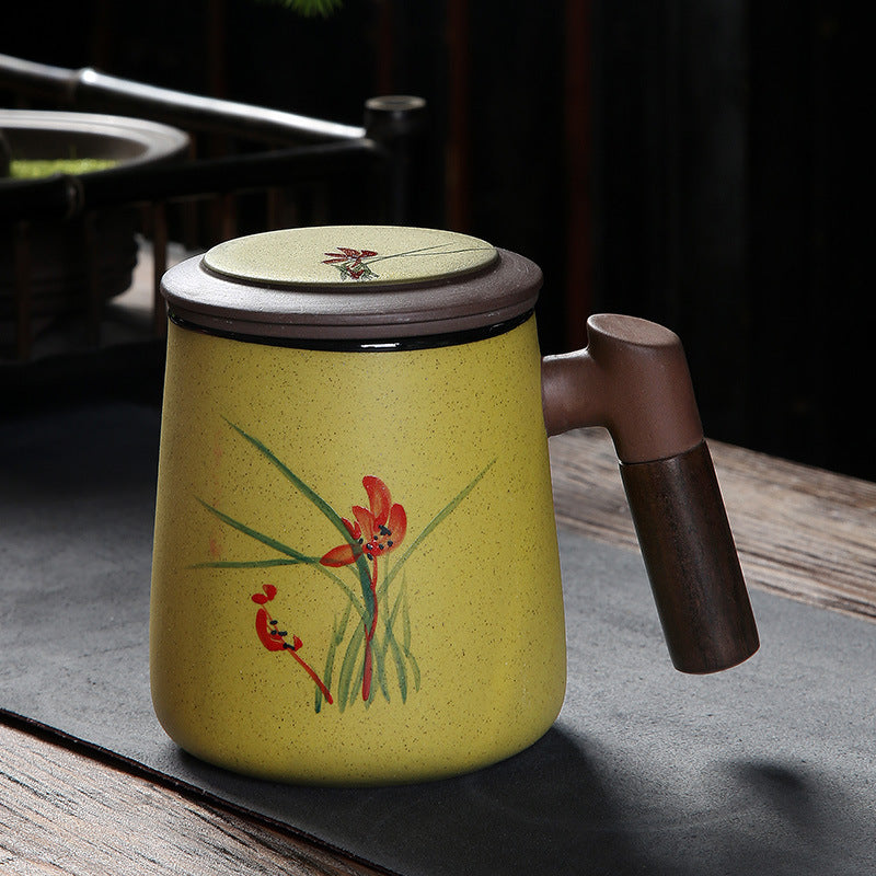 Tasse en céramique avec anse latérale – 350 ml, décor peint à la main