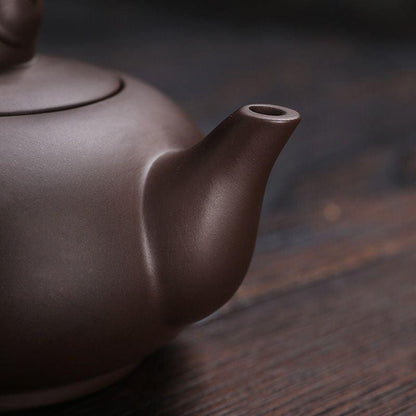 Théière artisanale en argile violette – Design Pot-in-Pot, 220 ml