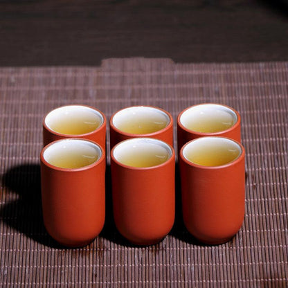 Set de 6 tasses à thé artisanales en argile violette – 33 ml