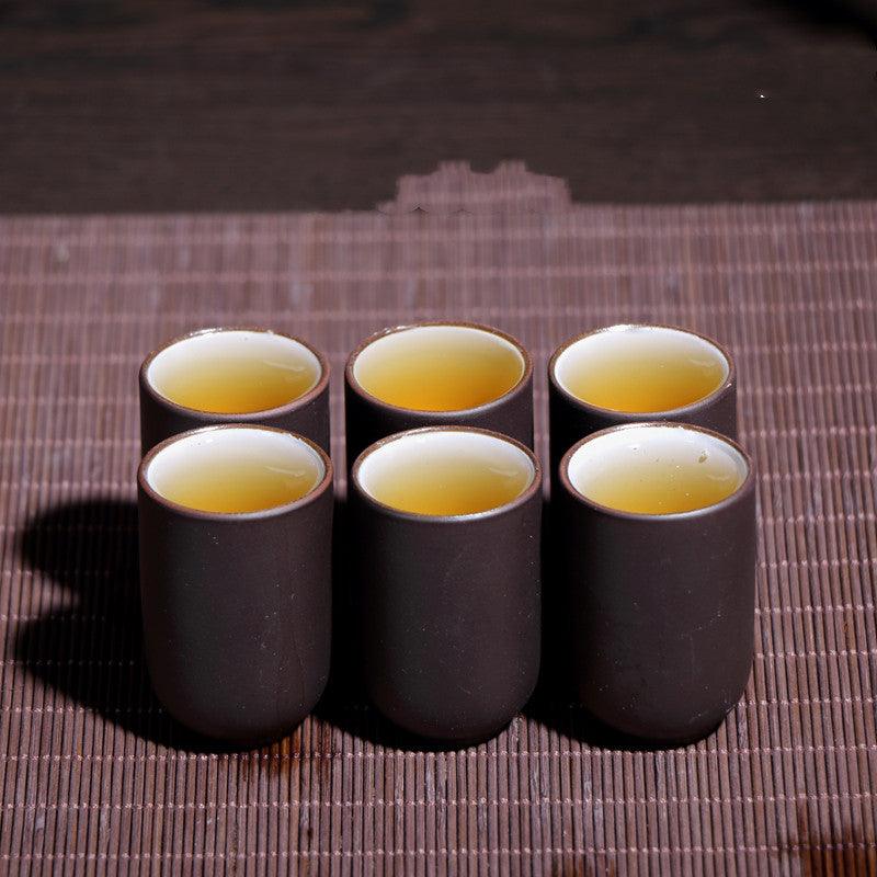 Set de 6 tasses à thé artisanales en argile violette – 33 ml
