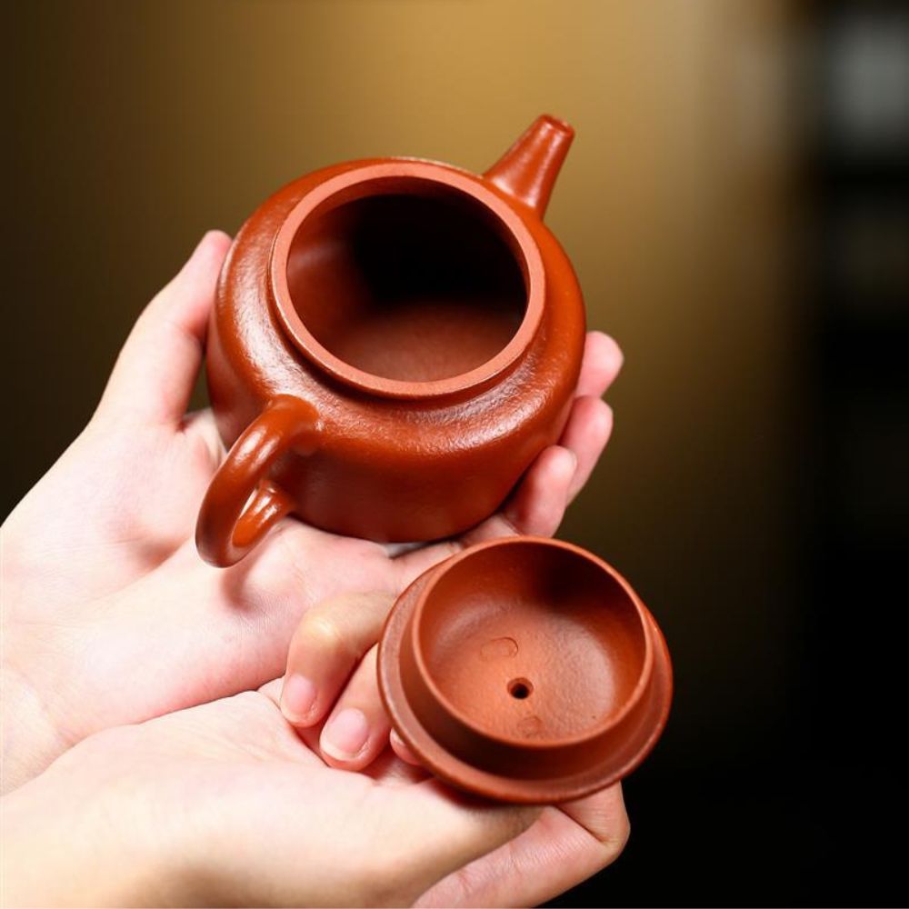 Théière artisanale en argile rouge – Forme Dezhong, 160 ml