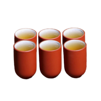 Set de 6 tasses à thé artisanales en argile violette – 33 ml