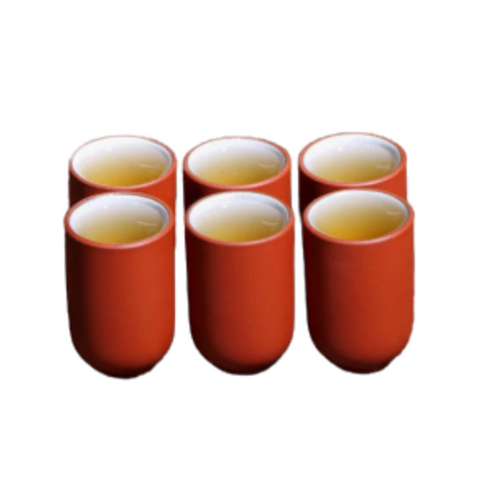 Set de 6 tasses à thé artisanales en argile violette – 33 ml