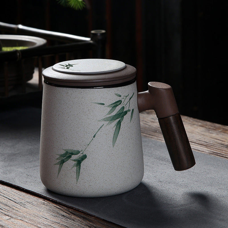 Tasse en céramique avec anse latérale – 350 ml, décor peint à la main