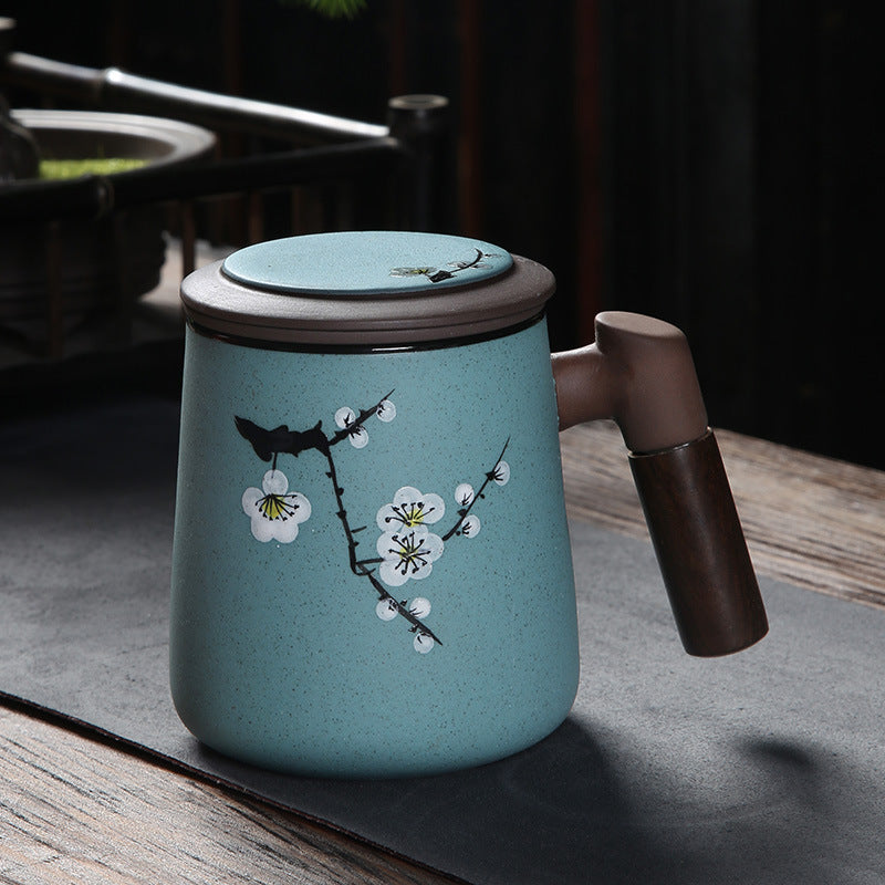 Tasse en céramique avec anse latérale – 350 ml, décor peint à la main
