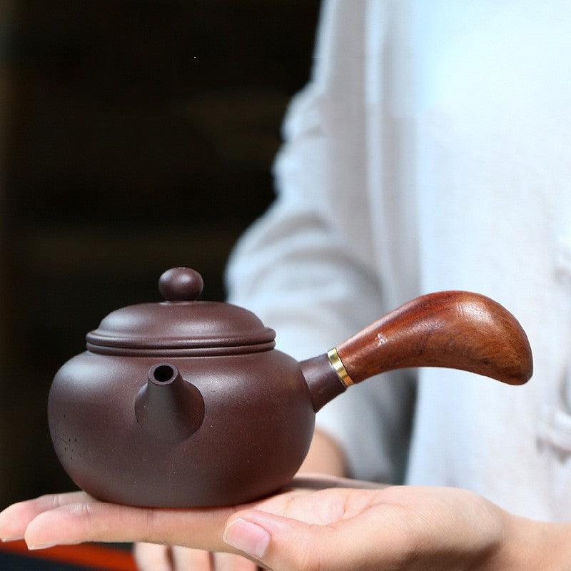 Théière artisanale en argile violette – 200 ml, avec coffret cadeau