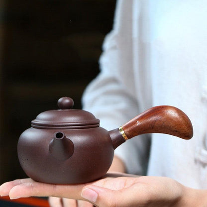 Théière artisanale en argile violette – 200 ml, avec coffret cadeau